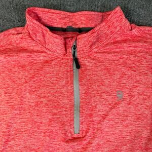 DK Active Womens Pink Space Dye Long Sleeve Athletic Top Thumbholes Quarter Zip